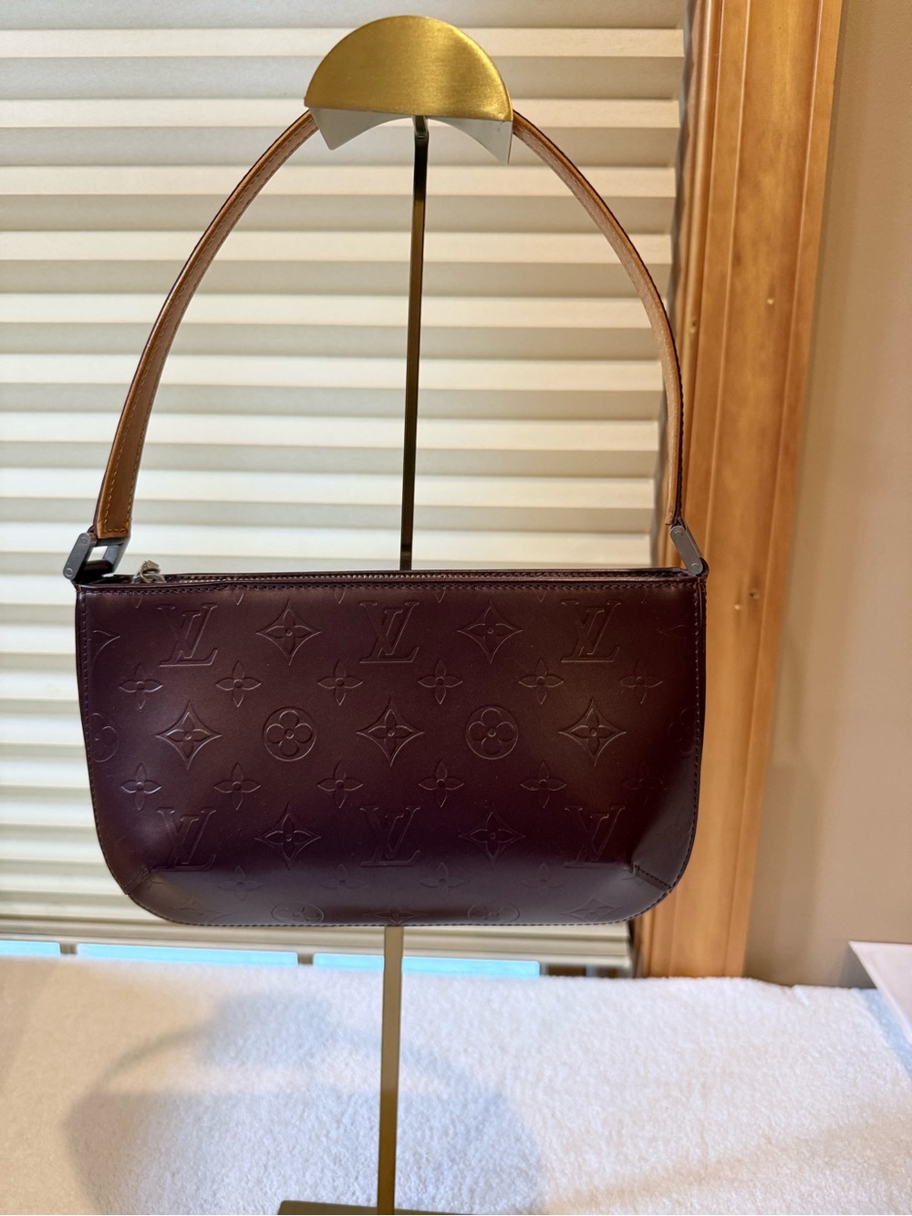 Louis Vuitton Fowler Plum Monogram Embossed Shoulder Bag